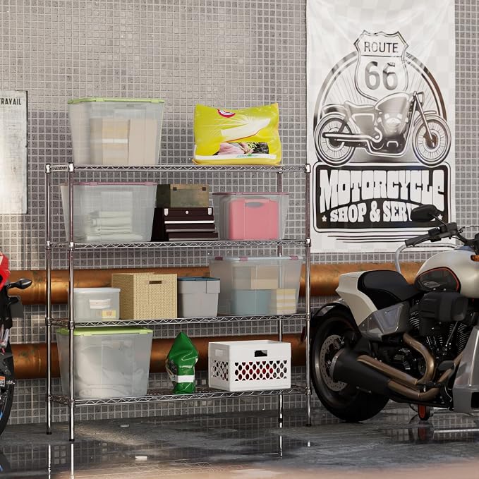 14" Deep x 54" Wide x 54" Height Wire Shelving Kit | 4-Tier | NSF Commercial - Image 6
