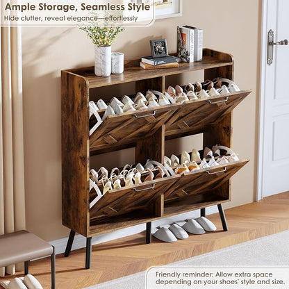 Nicetree Shoe Cabinet Storage for Entryway, Freestanding Shoe Storage Cabinet - Image 5
