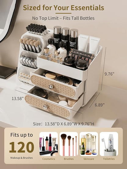 Booklov Makeup Organizer for Vanity, Large Capacity Cosmetic Display Case - Image 2