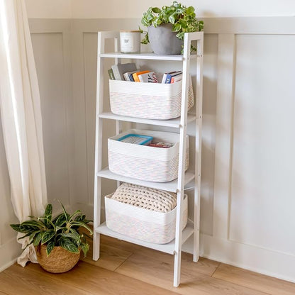 NaturalCozy Storage Baskets 16.8”x13”x7.6” Cotton Rope Woven Baskets - Image 5