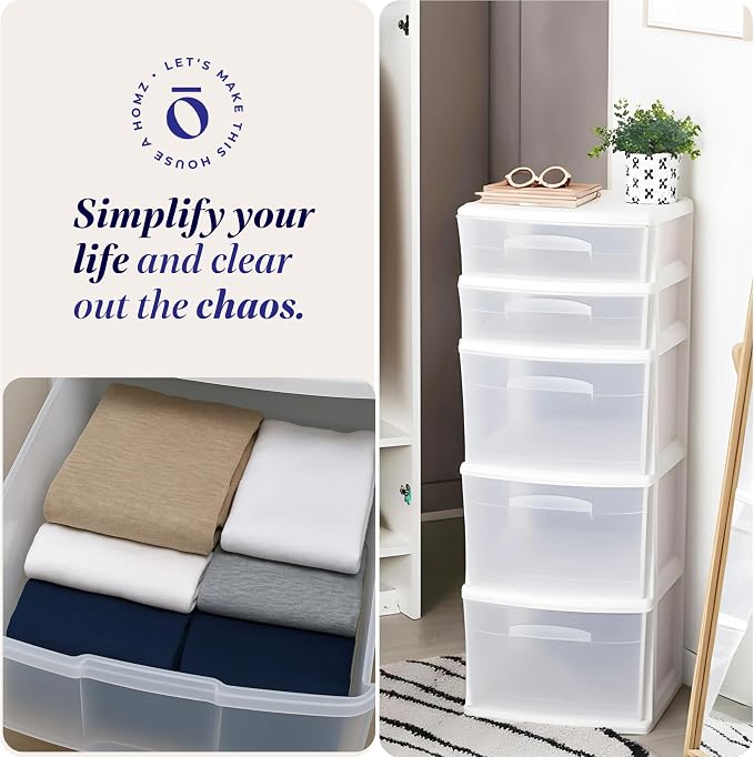 HOMZ 5-Drawer Storage Cart, 14.25" Wide Medium, and Classroom - Image 6