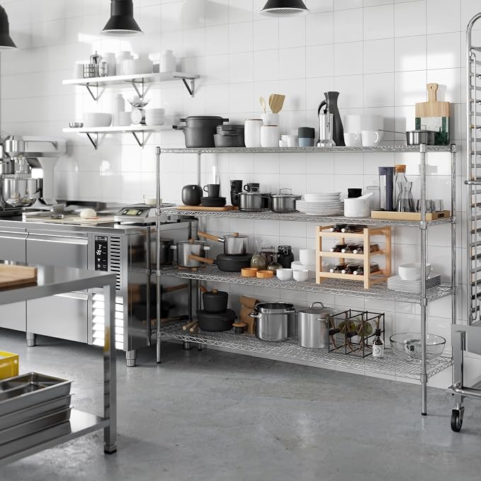 18" Deep x 72" Wide x 54" Height Wire Shelving Kit | 4-Tier | NSF Commercial - Image 5