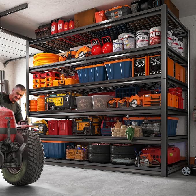 REIBII Garage Shelving 3500LBS, 6 Tier Storage Shelves, Adjustable Heavy Duty - Image 7