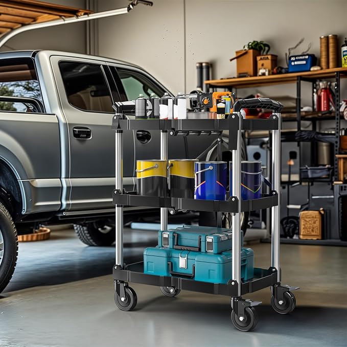DWVO 3-Tier Foldable Service Cart - Image 7