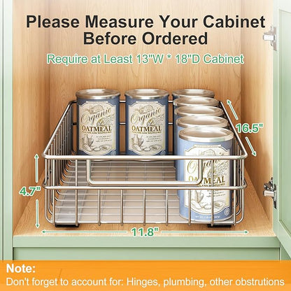 Stainless Steel Pull Out Cabinet Organizer-1 Pack, Minimalist Design Frame - Image 2