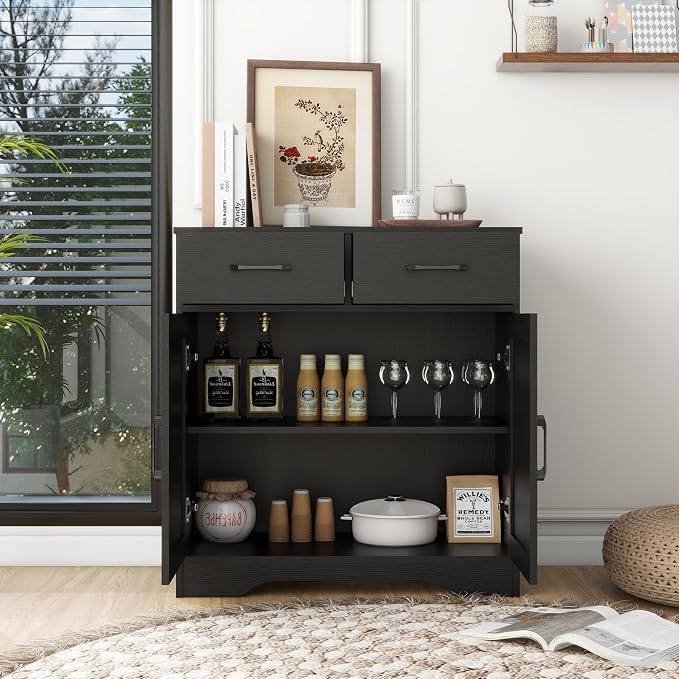 Panana Sideboard 2 Drawers 2 Doors Entryway Storage Cabinet Living Room - Image 4