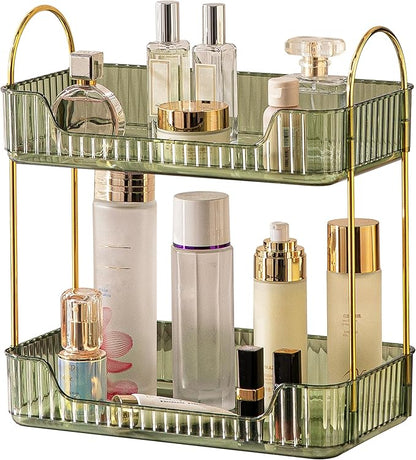 2 Tier Bathroom Organizer Countertop Makeup Perfume Tray Skincare Organizer by AKINBAS
