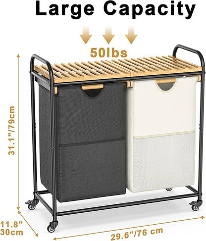 Laundry Sorter 2 Section, Laundry Hampers - Image 4