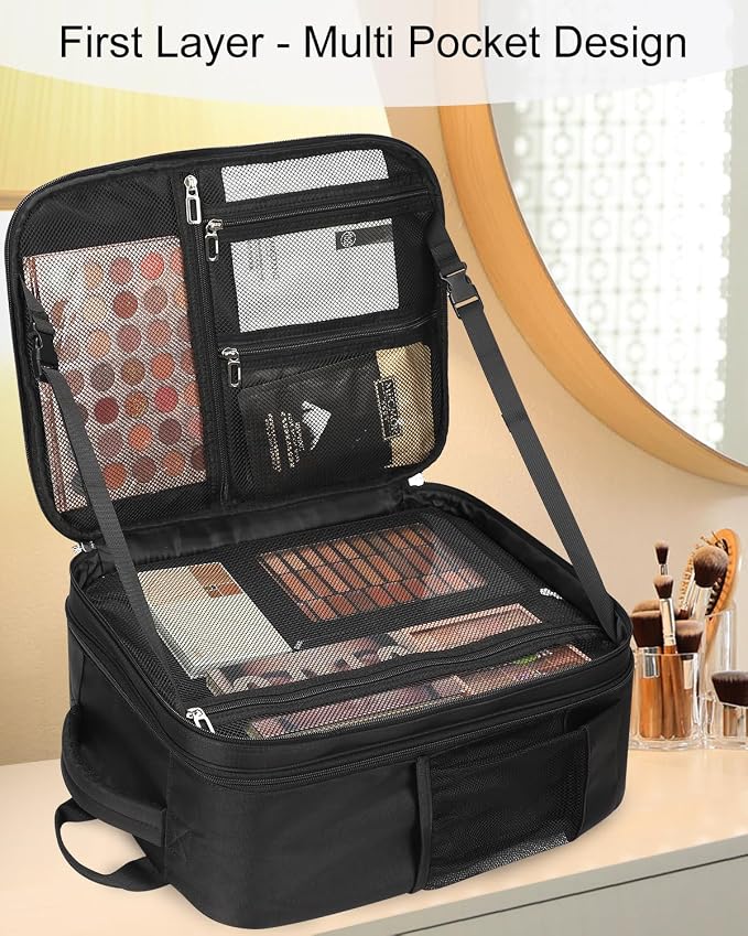 Makeup Backpack Professional Makeup Artist Bag Extra Large Cosmetic Bags - Image 2