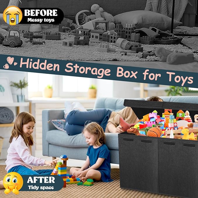 Extra Large Toy Box with Lids, Collapsible Storage Bin, Bedroom Nursery - Image 7
