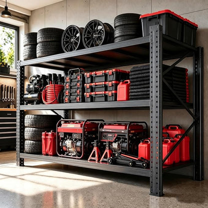 67” W Storage Shelves Heavy Duty 5000Lbs Adjustable Metal Garage Shelving Unit by Ergonova