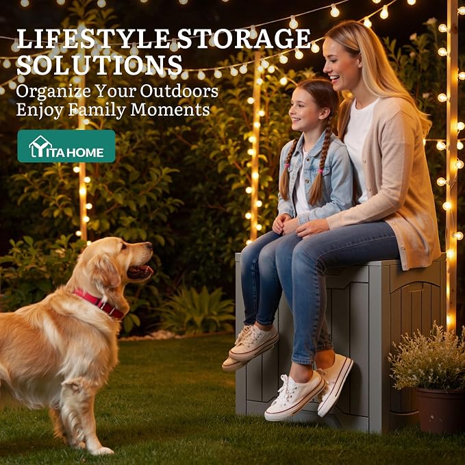 YITAHOME 31 Gallon Resin Deck Box Outdoor Storage Box and Waterproof Package - Image 3