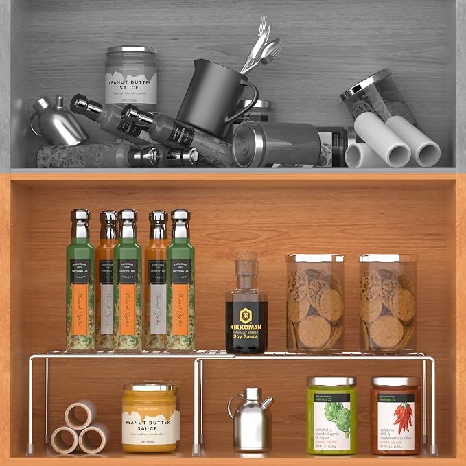 Redrubbit Cabinet Storage Shelf Rack, Expandable Metal Rustproof Kitchen - Image 4