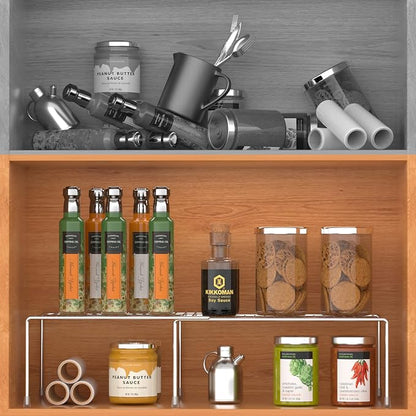 Redrubbit Cabinet Storage Shelf Rack, Expandable Metal Rustproof Kitchen - Image 4