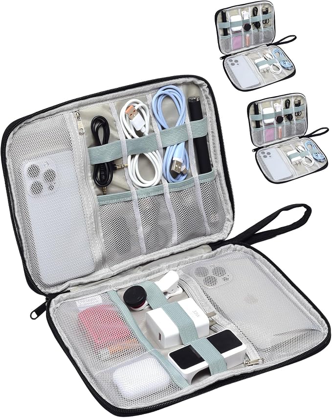Travel Cable Organizer Pouch Electronic Accessories Carry Case | 3 Pack by Unknown