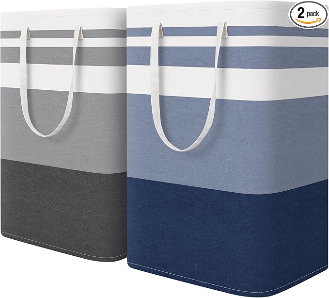 HomeHacks 2 Pack Large Laundry Baskets, Waterproof, Freestanding Laundry Hampers by HomeHacks