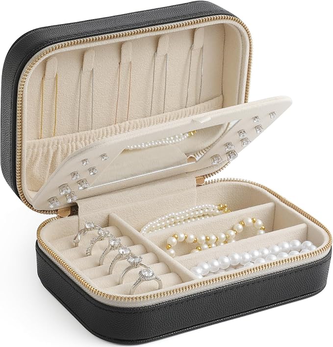 Genuine Leather Travel Jewelry Organizer Case by Unknown