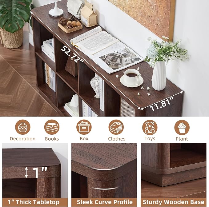 8 Cube Bookcase, Floor Standing 2-Tier Cubby TV Stand Bookshelf - Image 3
