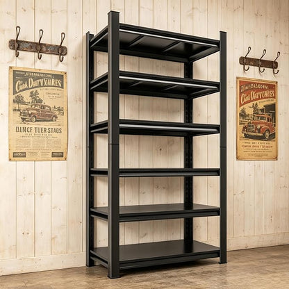 36" W Garage Shelving Heavy Duty, 6 Tier Adjustable Steel Storage Racks by Buynow