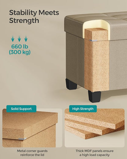 SONGMICS Storage Ottoman Bench, Foldable Foot Rest - Image 4