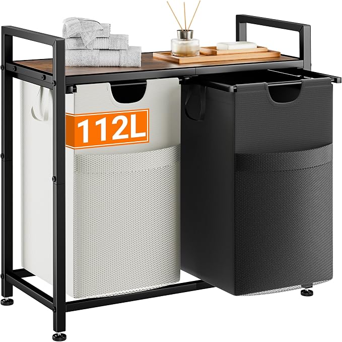 Lulive Double Laundry Hamper, 112L Laundry Sorter by Lulive