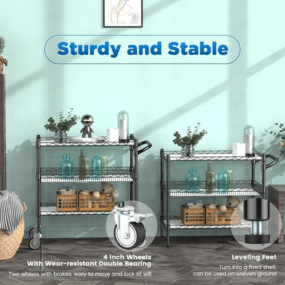 Leteuke 3 Tier Rolling Carts - Image 6