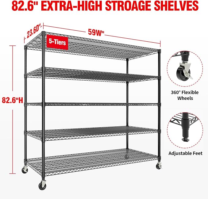 82" H Storage Shelves 3300LBS Heavy Duty Shelving Unit - Image 2