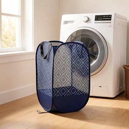 100L Extra Large Mesh Pop Up Laundry Hamper 2 Pack - Image 4