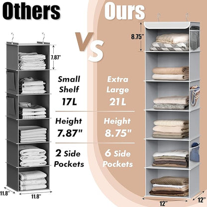 Simple Houseware 6 Shelf Hanging Closet Organizer - Image 4