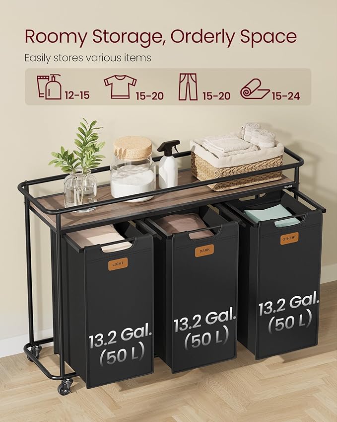 VASAGLE Laundry Sorter, Laundry Hamper - Image 3