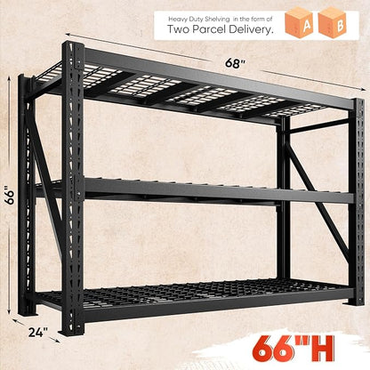 Bepatio 7050LBS Garage Shelving Heavy Duty, 3Tier Storage Rack Shelf.Adjustable - Image 3