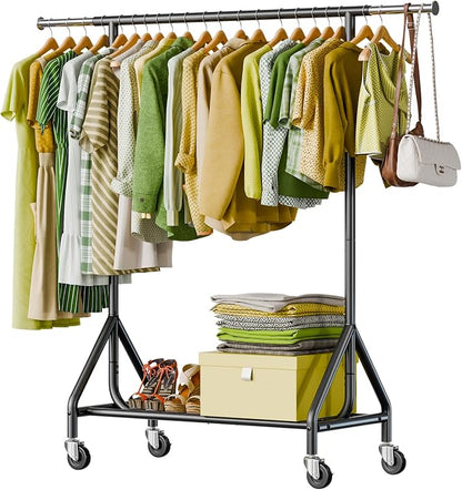 Clothes Rack Load 450 LBS, Heavy Duty Garment Rack, Standing Rolling Metal by Holiwei