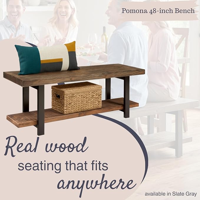 Pomona Solid Wood Entryway Bench - Image 4