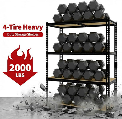 Heavy Duty Garage Storage Shelves, 2000 Lbs Capacity, 4-Tier Adjustable Storage - Image 5