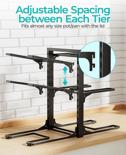 ORDORA Pots and Pans Organizer under Cabinet 13.78" Height, 6-Tier Kitchen - Image 6