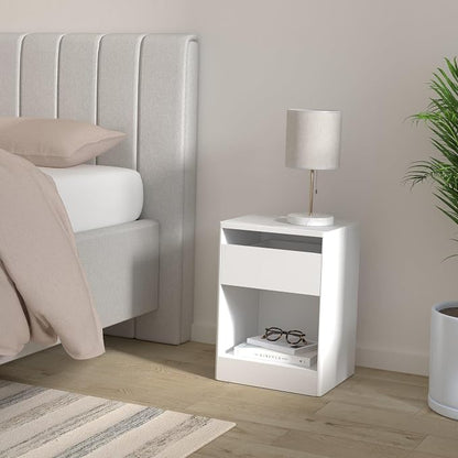 VASAGLE LED Nightstand with Charging Station, Adjustable Light Colors, 2 AC - Image 2