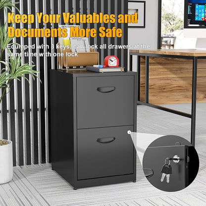 2 Drawer File Cabinet, Metal Two Drawer Vertical File Cabinets - Image 4