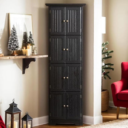 72" H Farmhouse Corner Storage Cabinet by Unknown