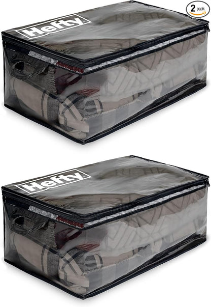 Hefty Storage Bags Extra Large Double Zipper Backpack, Heavy Duty Water by Hefty