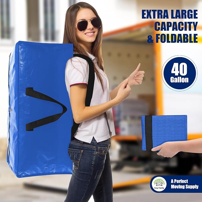 Cosy Family 8 Pack Heavy Duty Extra Large Moving Bags - Image 7