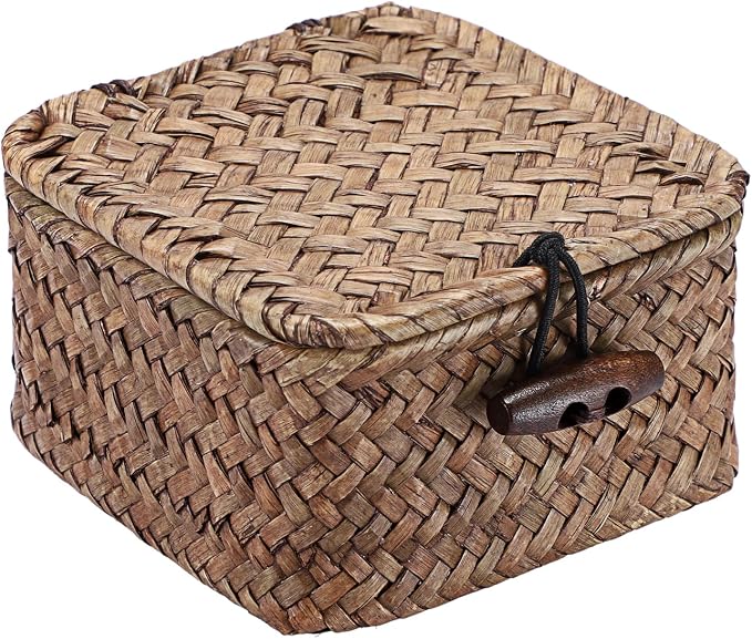 Hipiwe Mini Seagrass Basket Wicker Shelf Baskets - Image 9