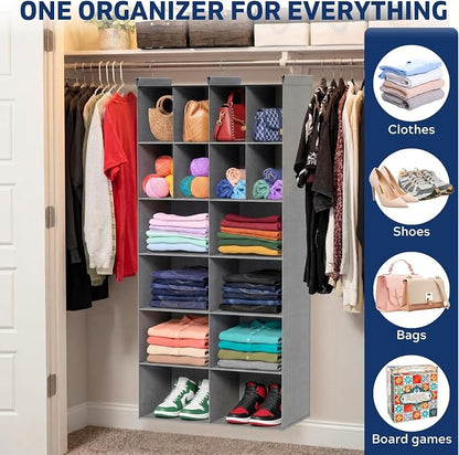 Ofiray-home 6 Tier Hanging Closet Organizer, 16 Compartments Sweater Organizer - Image 6
