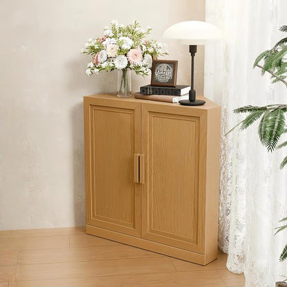 Casaphoria Farmhouse Corner Cabinet, Wooden Corner Storage Cabinet - Image 3
