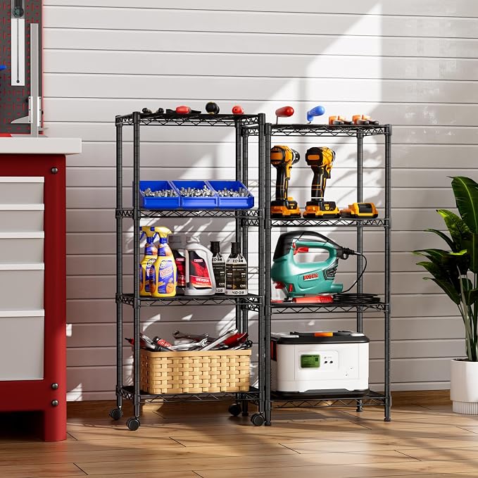 SINGAYE Small Wire 4 Adjustable Shelves Pantry Metal Shelf Floor Organizer | - Image 2
