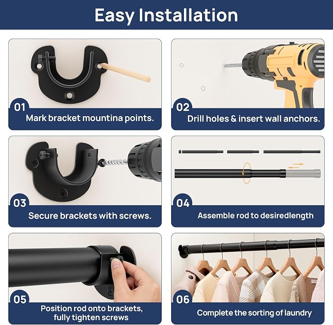 ENJOYBASICS 17-67" Heavy Duty Closet Rod - Image 8