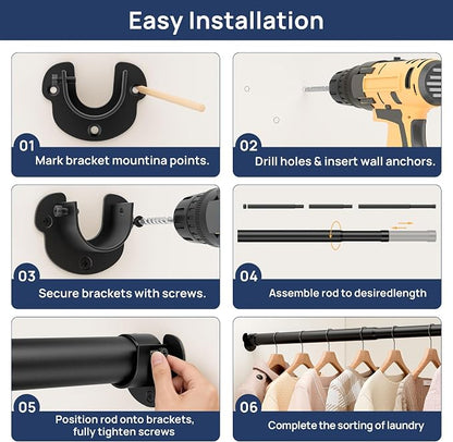 ENJOYBASICS 17-67" Heavy Duty Closet Rod - Image 8