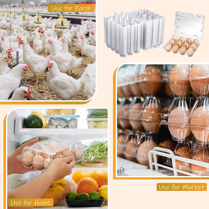 Zubebe 200 Pieces Clear Plastic Egg Carton - Image 7