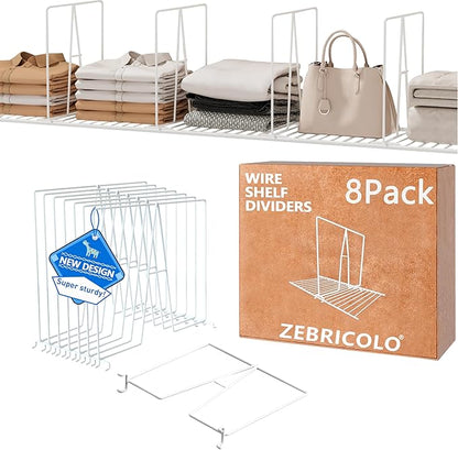 shelf dividers, create 40% more closet space, 12 inch wire shelf dividers by Zebricolo