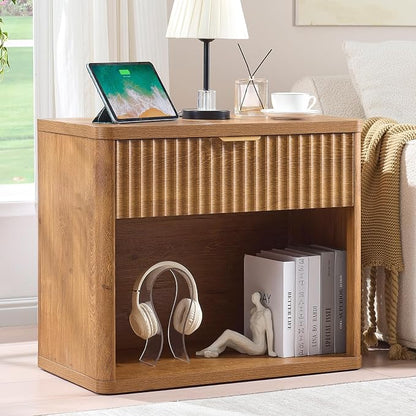 LEYAOYAO 31" Wide Fluted Nightstand Set of 2 - Image 3