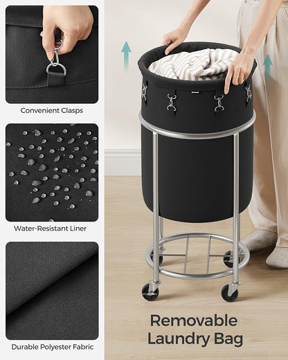 SONGMICS Laundry Basket, Rolling Steel Frame - Image 5